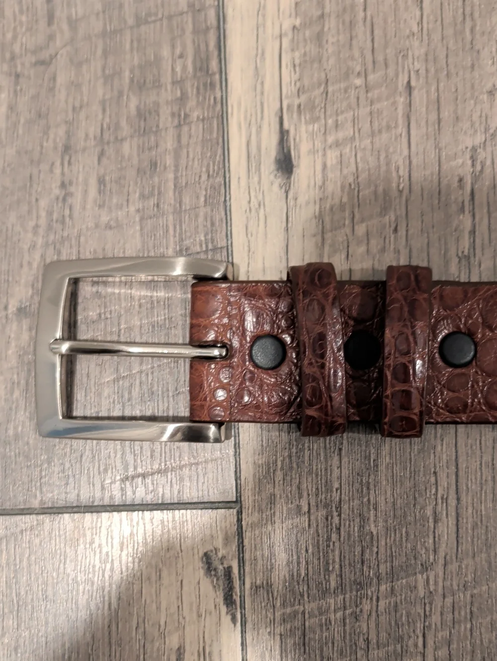 Jacob Hill Leather Genuine Caiman Belt Brown/Cognac MSRP $299